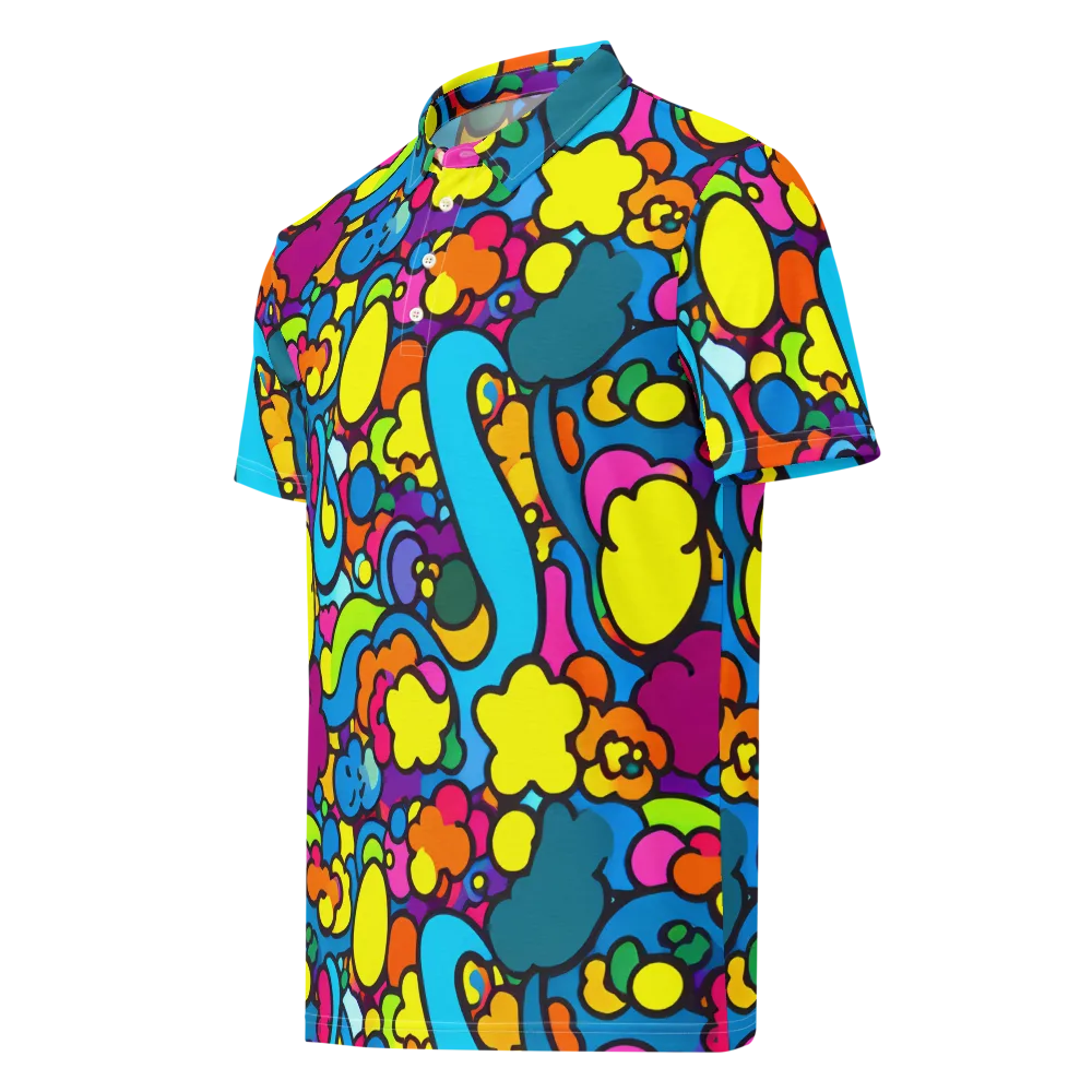 Pop Playland on Men's Slim Fit Polo Shirt — Left Front