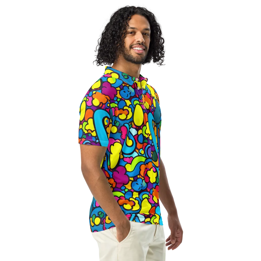 Pop Playland on Men's Slim Fit Polo Shirt — Right Front