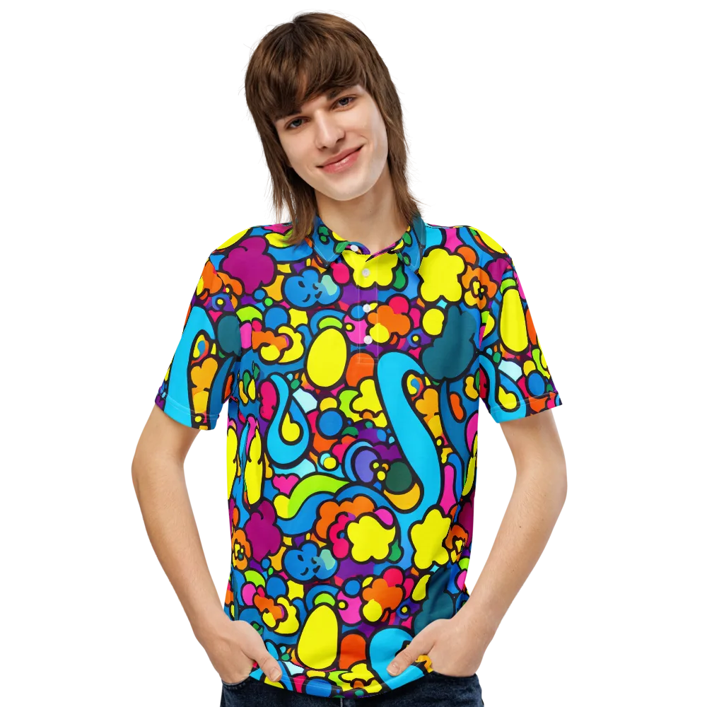 Pop Playland on Men's Slim Fit Polo Shirt — Front