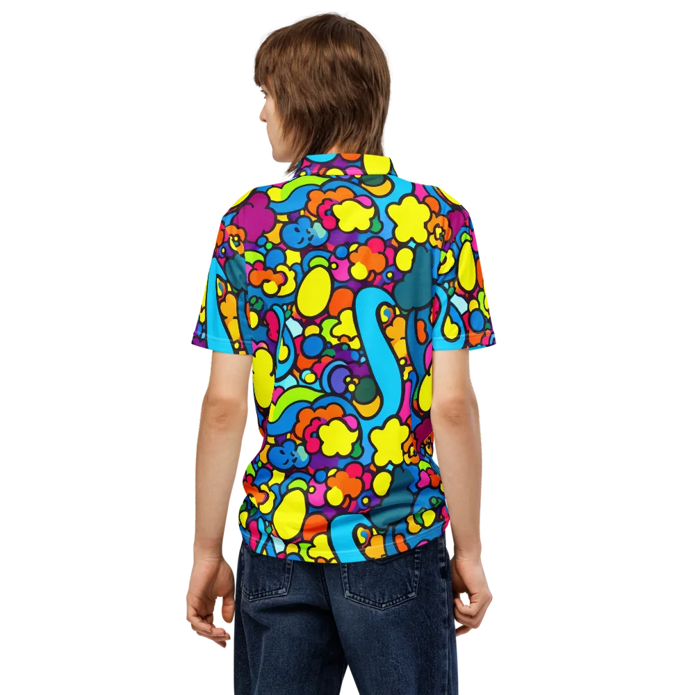 Pop Playland on Men's Slim Fit Polo Shirt — Back
