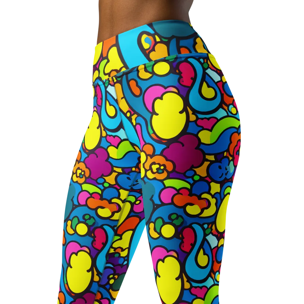 Pop Playland on Yoga Leggings — Left Front