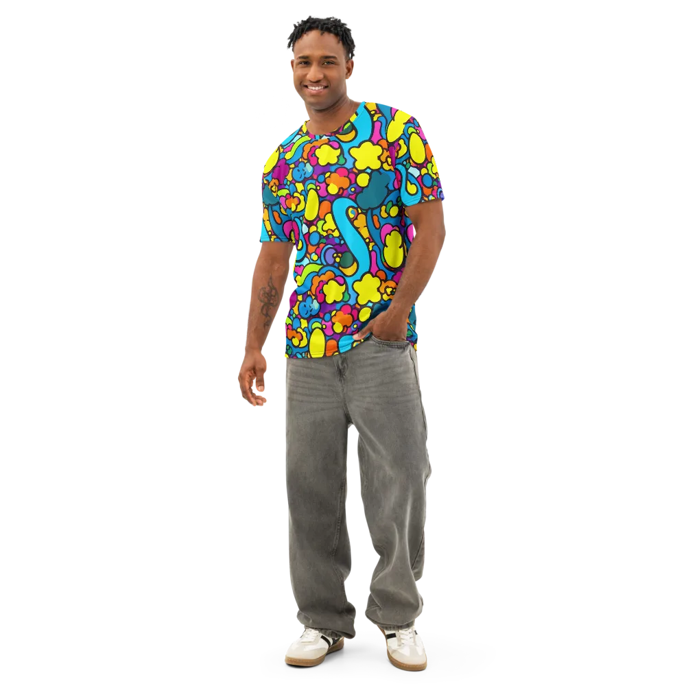 Pop Playland on Men's Cotton Crew Neck T-Shirt — Front