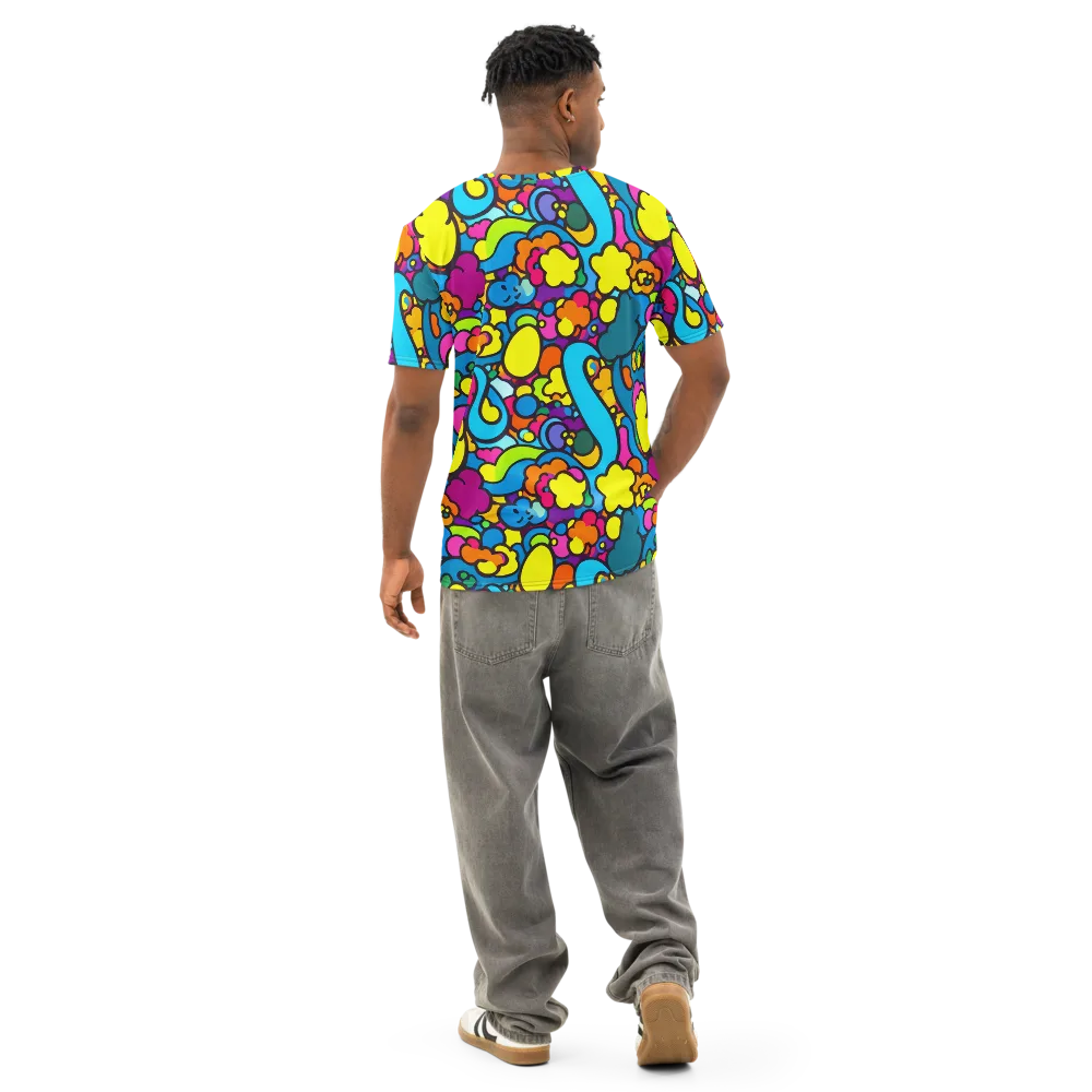 Pop Playland on Men's Cotton Crew Neck T-Shirt — Back