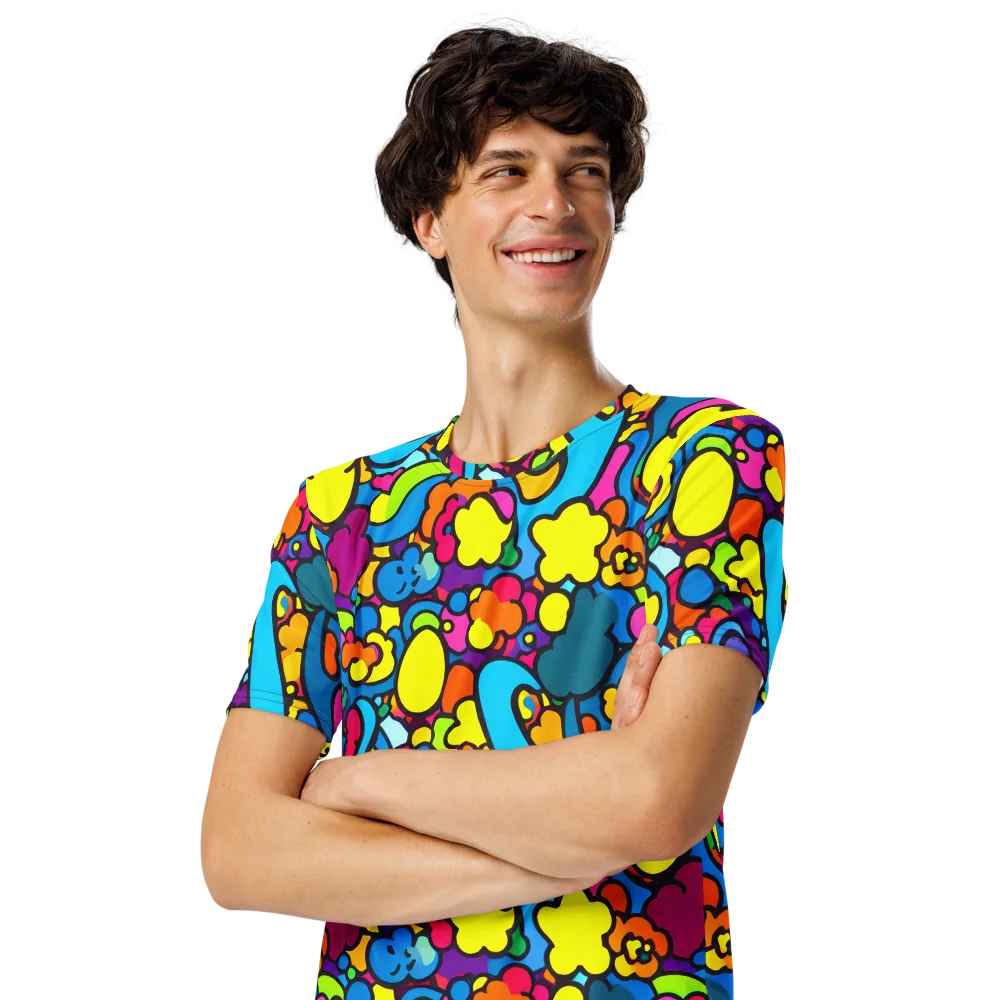 Pop Playland on Men's Crew Neck T-Shirt — Left Front