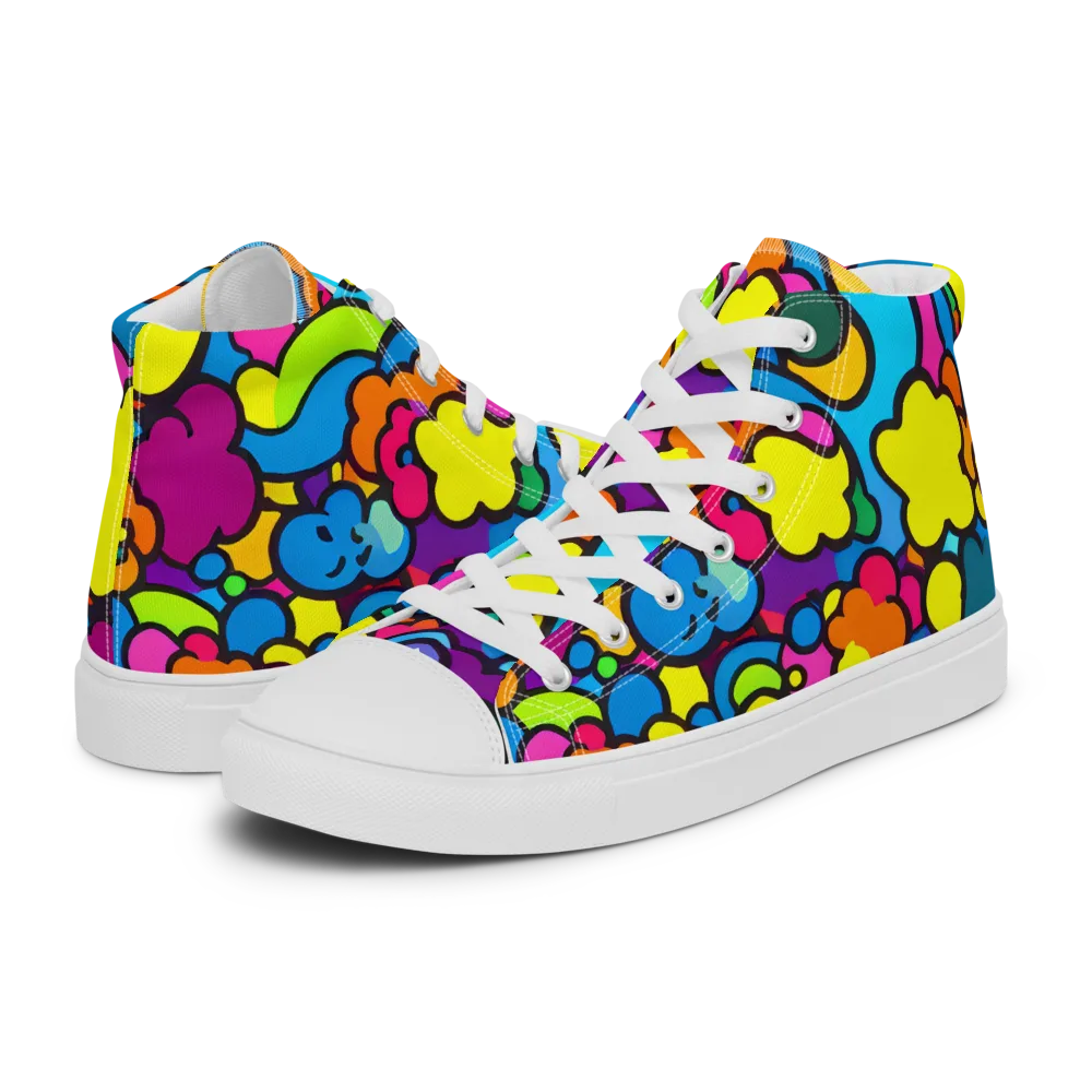 Pop Playland on Men's High Top Canvas Shoes — Left