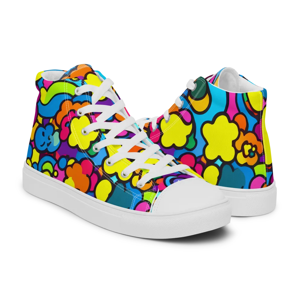 Pop Playland on Men's High Top Canvas Shoes — Right