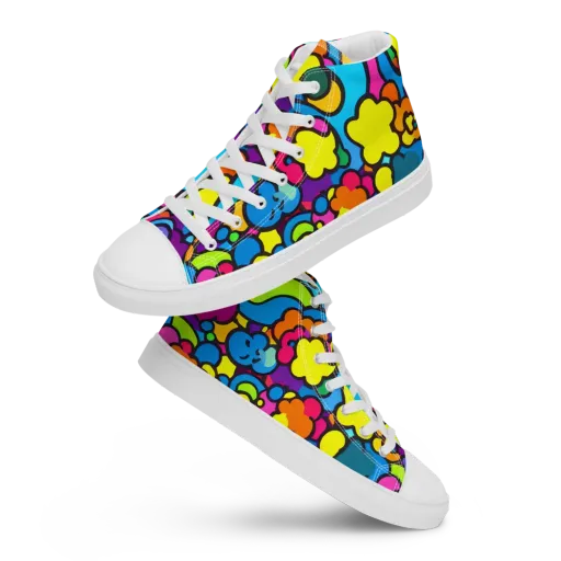 Pop Playland on a Men's High Top Canvas Shoes