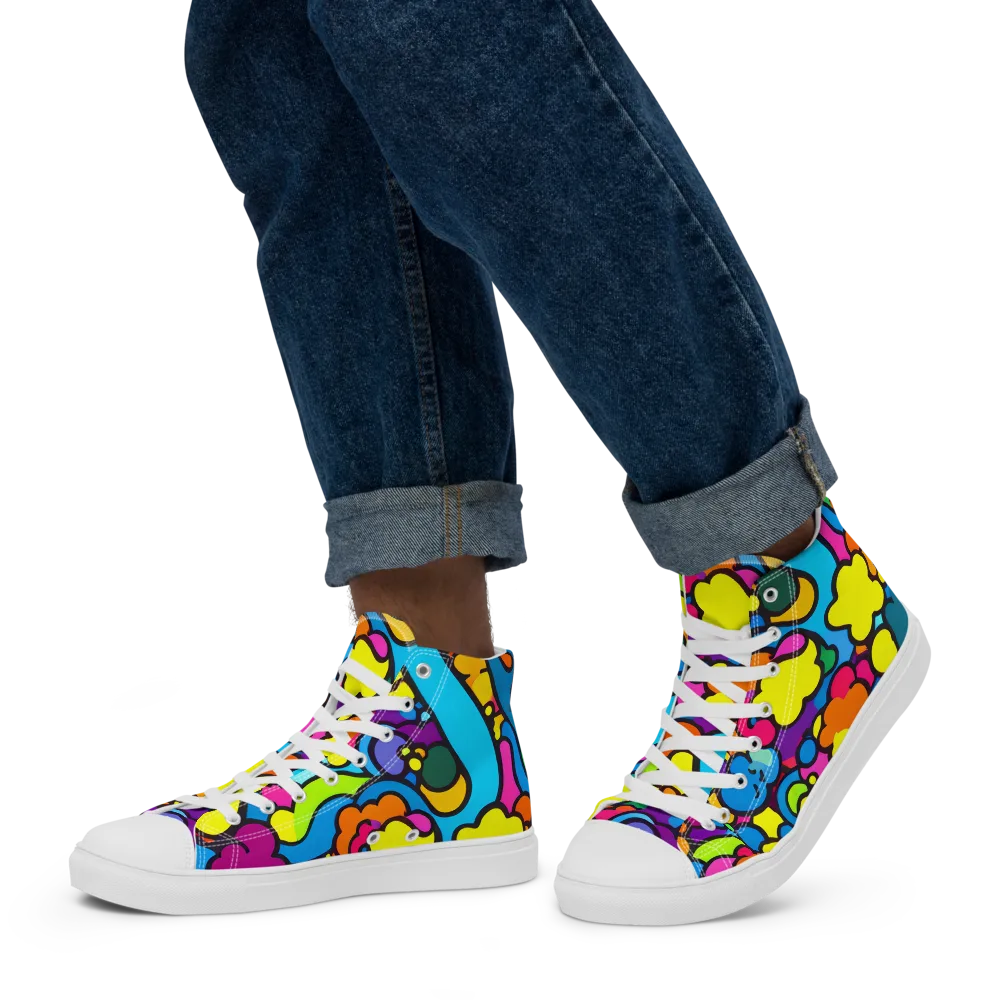 Pop Playland on Men's High Top Canvas Shoes — Left