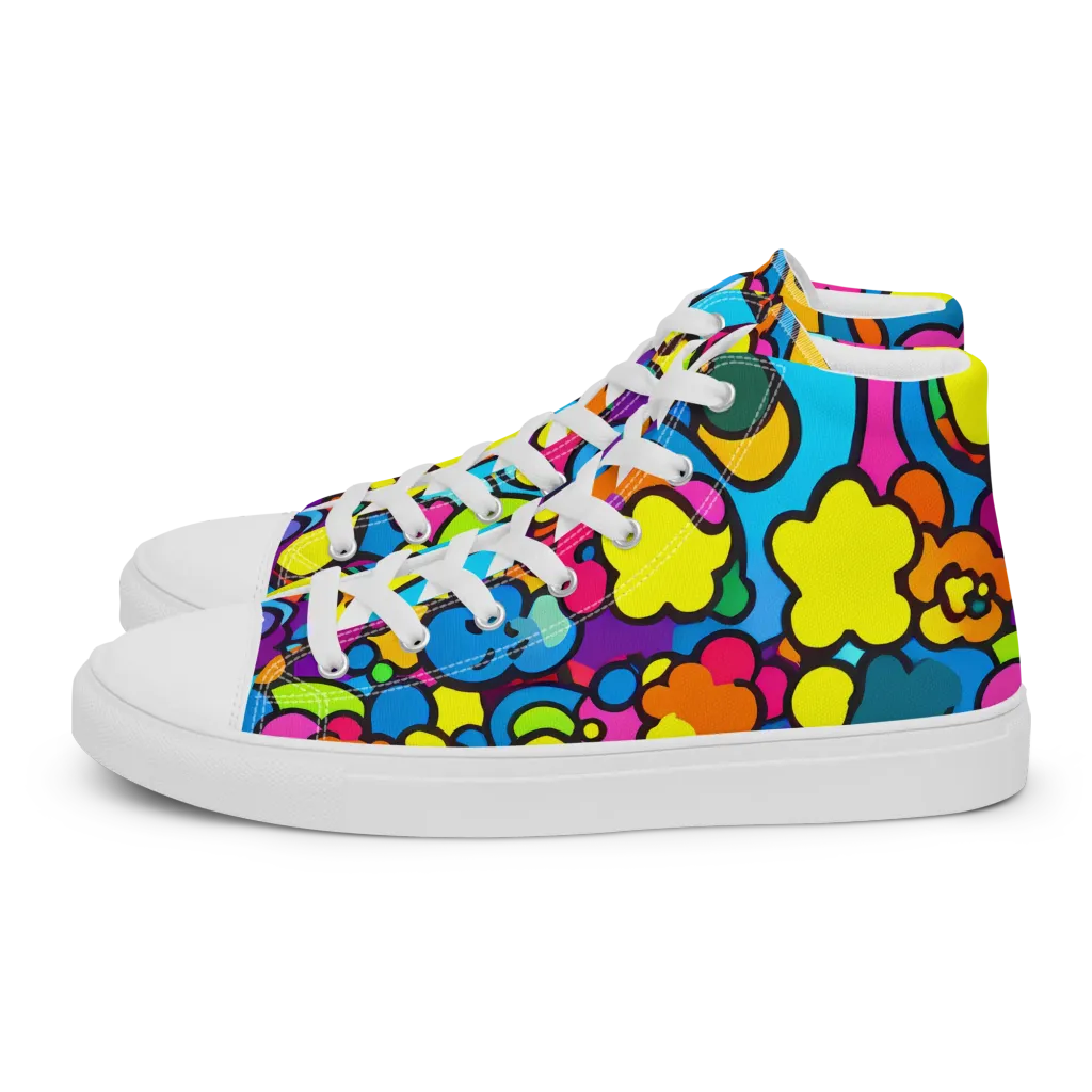 Pop Playland on Women's High Top Canvas Shoes — Left