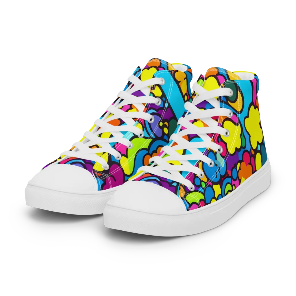 Pop Playland on Women's High Top Canvas Shoes — Left Front