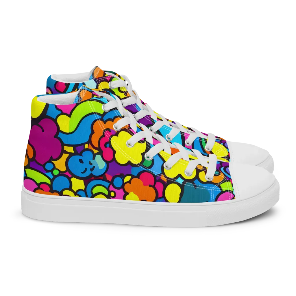 Pop Playland on Women's High Top Canvas Shoes — Right