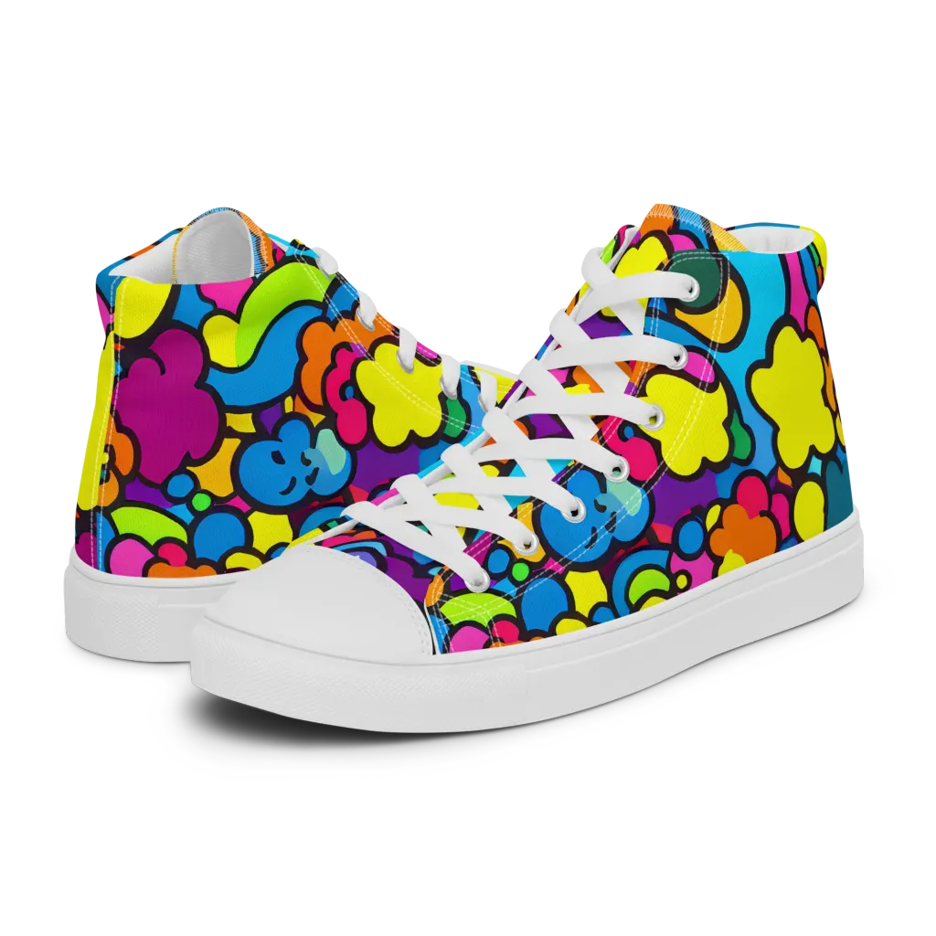 Pop Playland on Women's High Top Canvas Shoes — Left