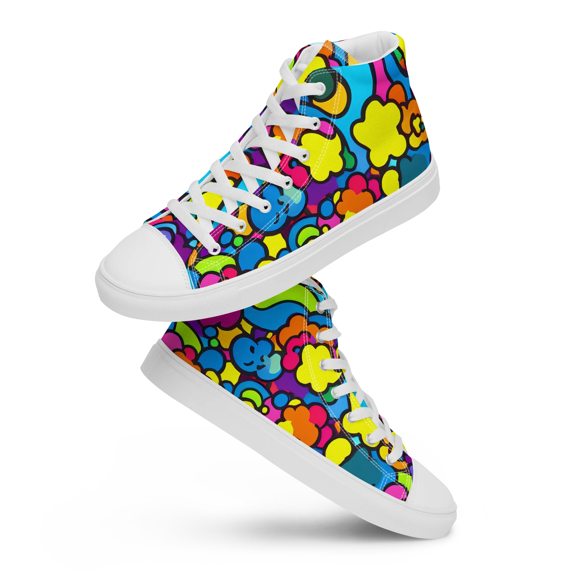 Pop Playland on Women's High Top Canvas Shoes — Front