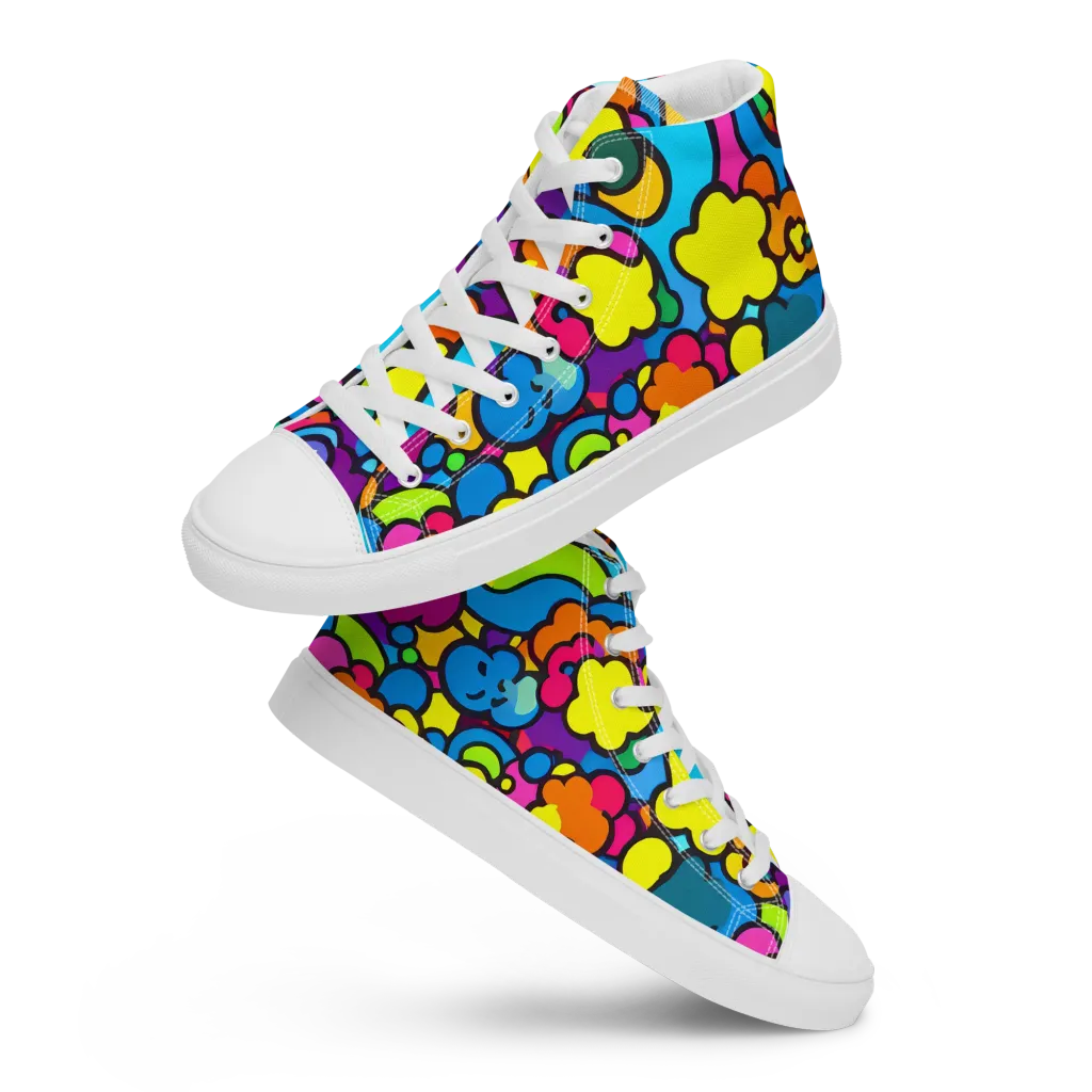 Pop Playland on Women's High Top Canvas Shoes — Front