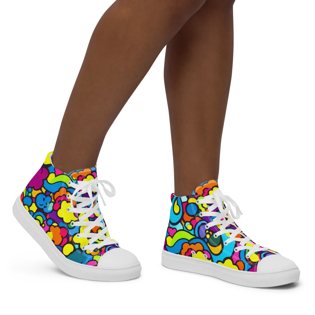 Pop Playland on Women's High Top Canvas Shoes — Right