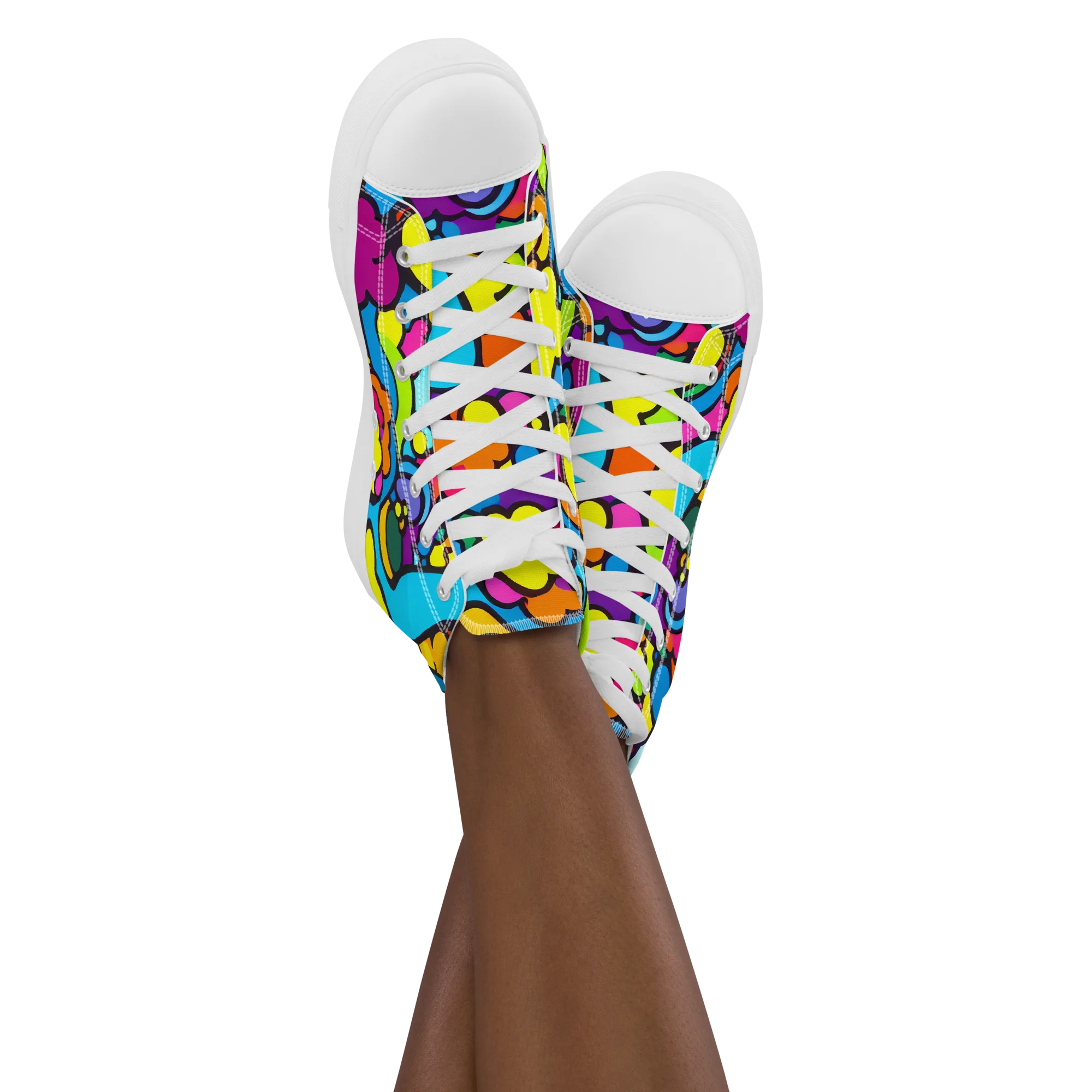 Pop Playland on Women's High Top Canvas Shoes — Front