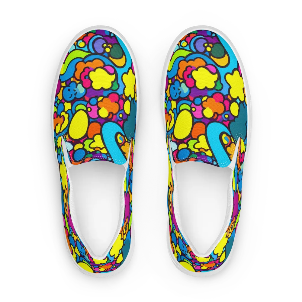 Pop Playland on Men's Slip-On Canvas Shoes — Front