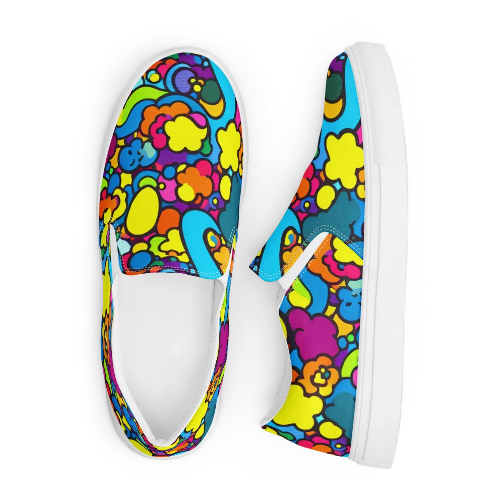 Pop Playland on Men's Slip-On Canvas Shoes — Front