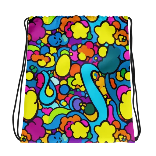 Pop Playland on a Drawstring Bag
