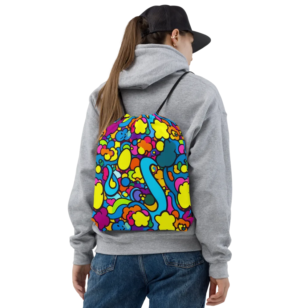 Pop Playland on Drawstring Bag — Front