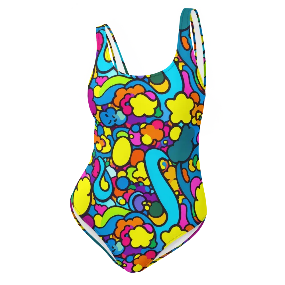 Pop Playland on One-Piece Swimsuit — Front