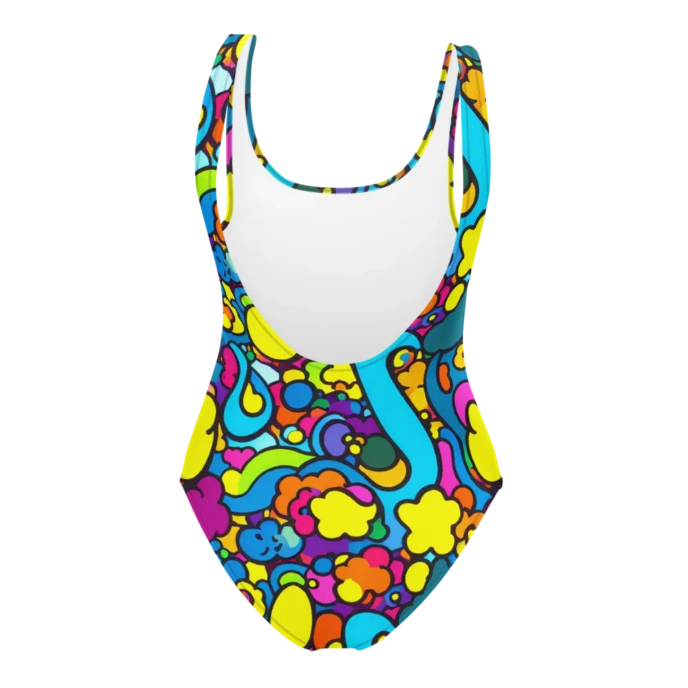Pop Playland on One-Piece Swimsuit — Back