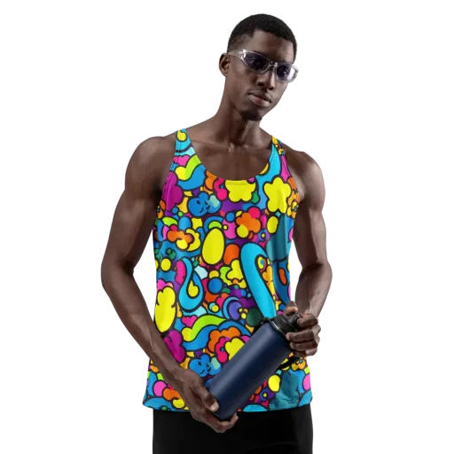 Pop Playland on a Men's Tank Top