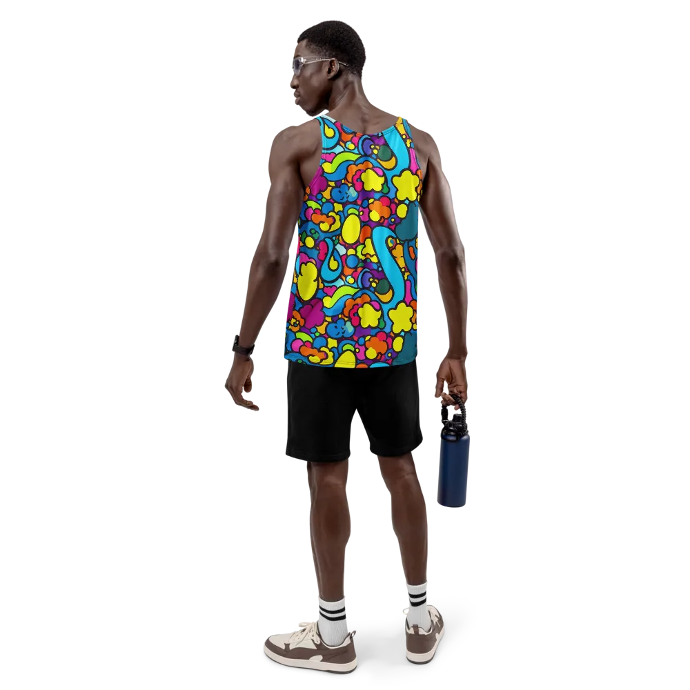 Pop Playland on Men's Tank Top — Back