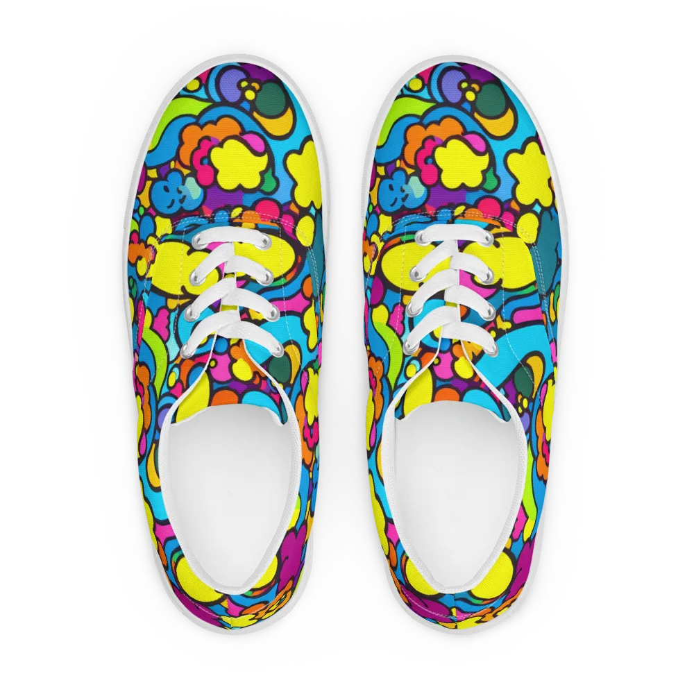 Pop Playland on Men's Lace-Up Canvas Shoes — Front