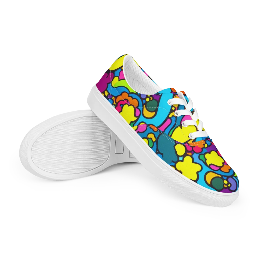 Pop Playland on Men's Lace-Up Canvas Shoes — Right Front