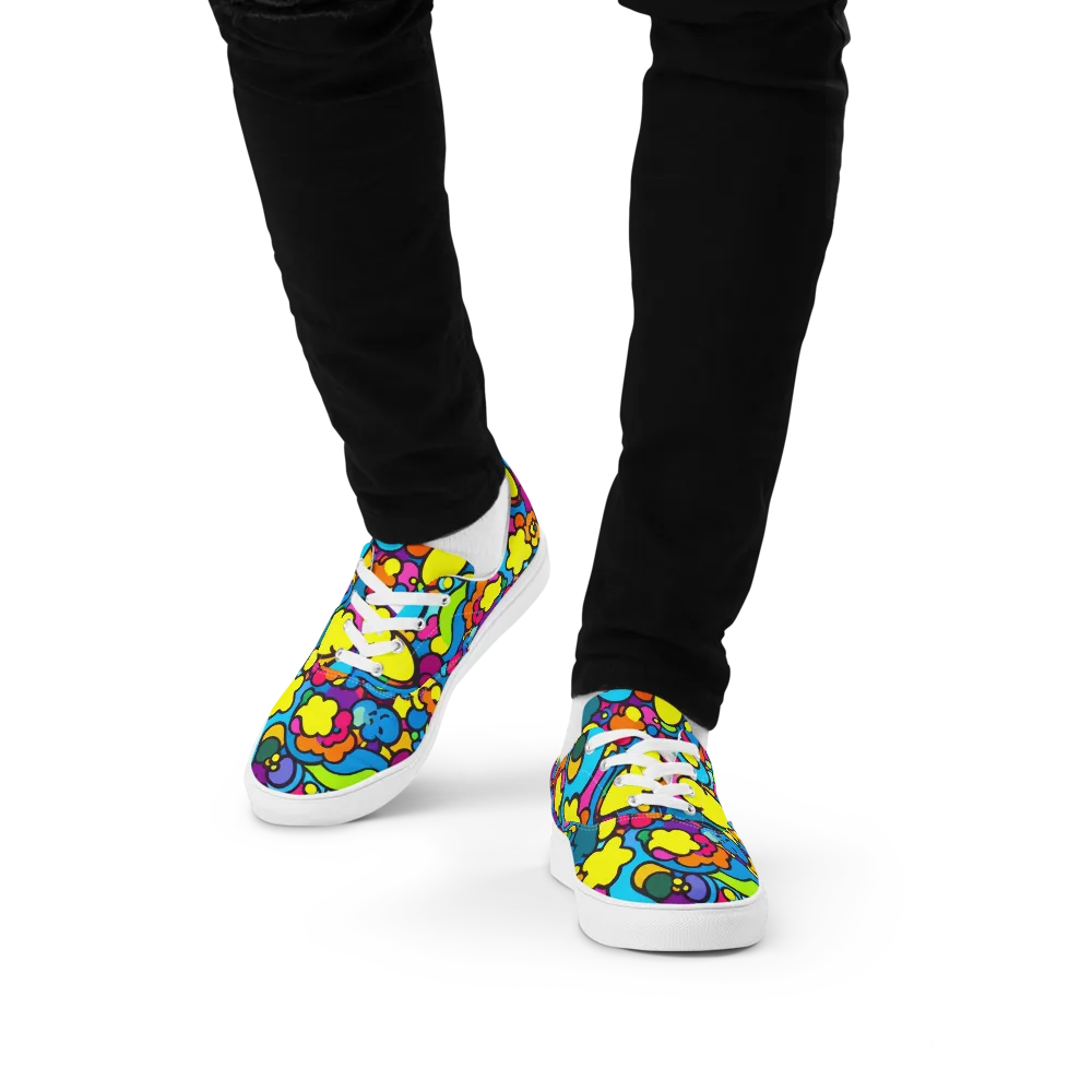 Pop Playland on Men's Lace-Up Canvas Shoes — Front