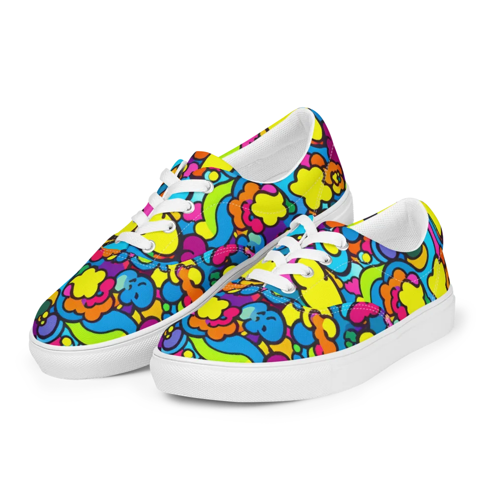Pop Playland on Men's Lace-Up Canvas Shoes — Left Front