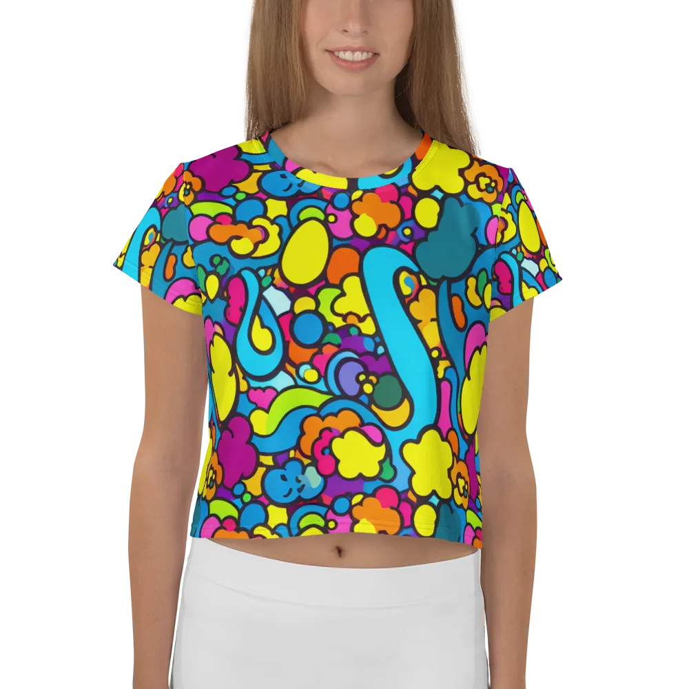 Pop Playland on Crop Tee — Front