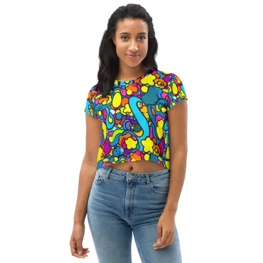 Pop Playland on a Crop Tee