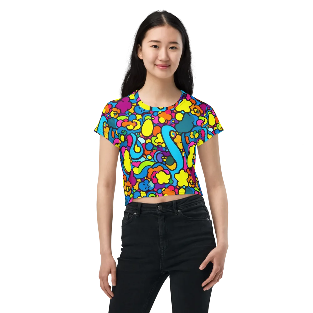 Pop Playland on Crop Tee — Front