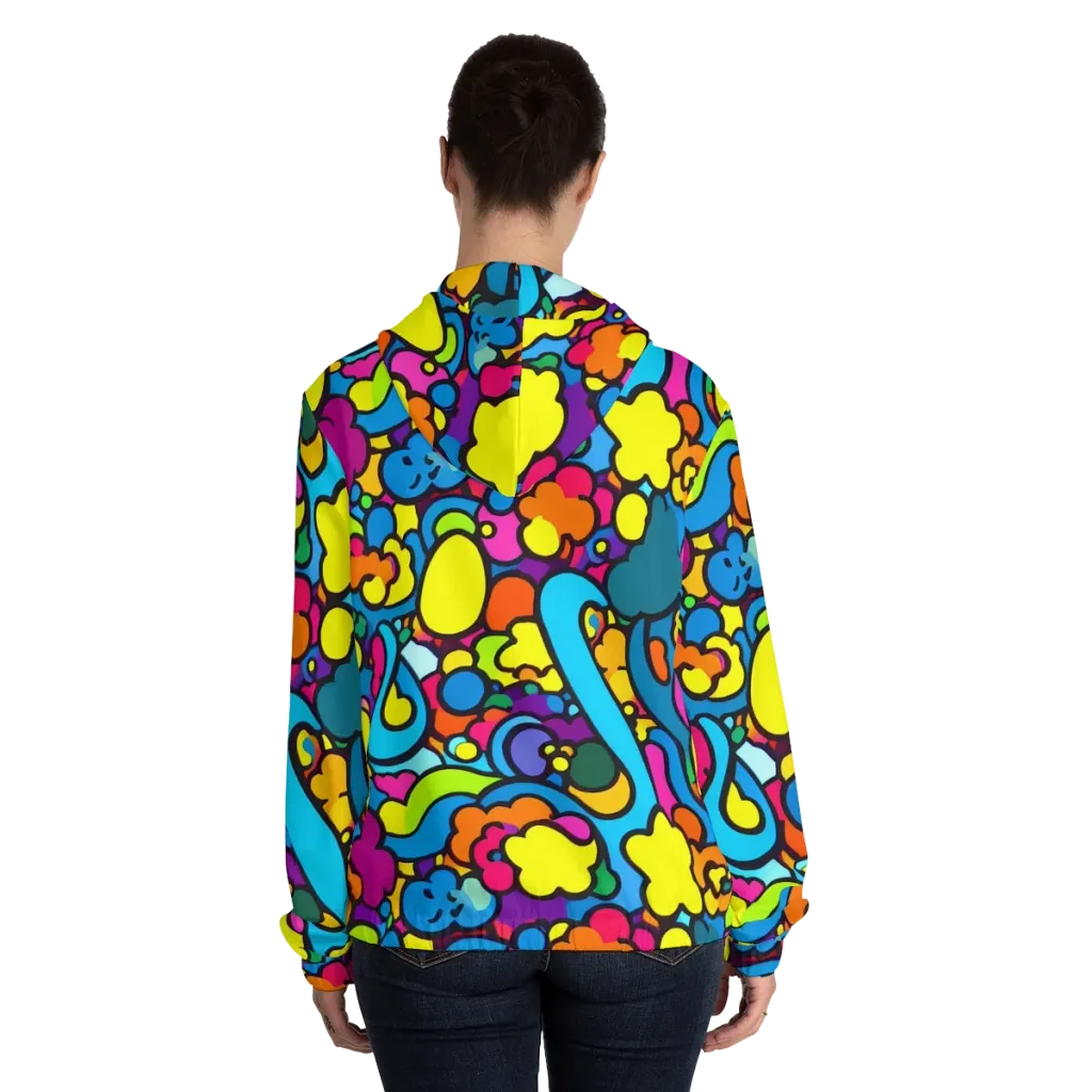 Pop Playland on Women's Full-Zip Hoodie — Back On Person