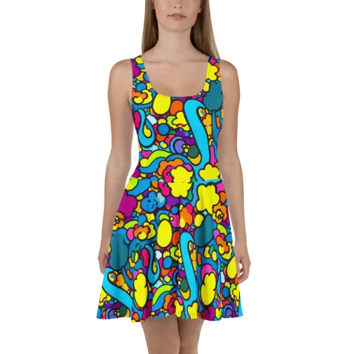 Pop Playland on a Skater Dress