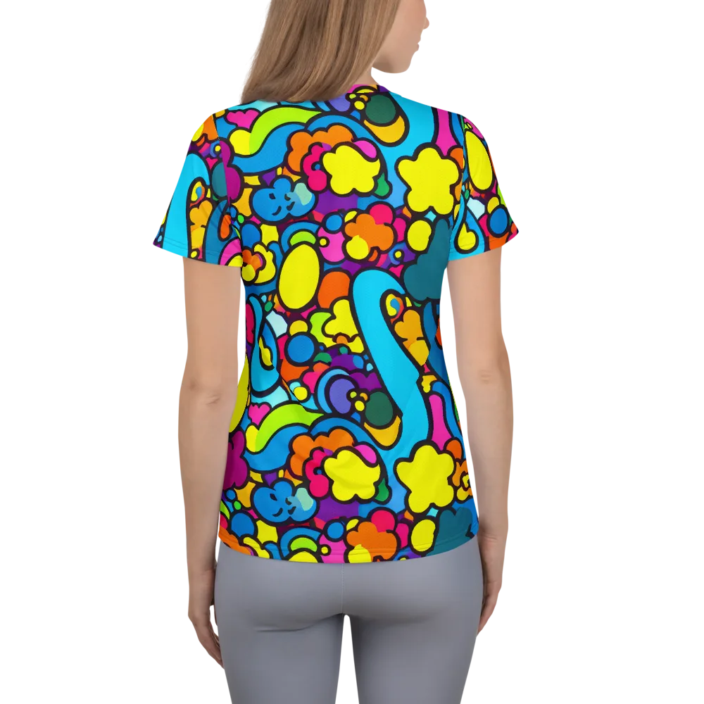 Pop Playland on Women's Athletic T-Shirt — Back