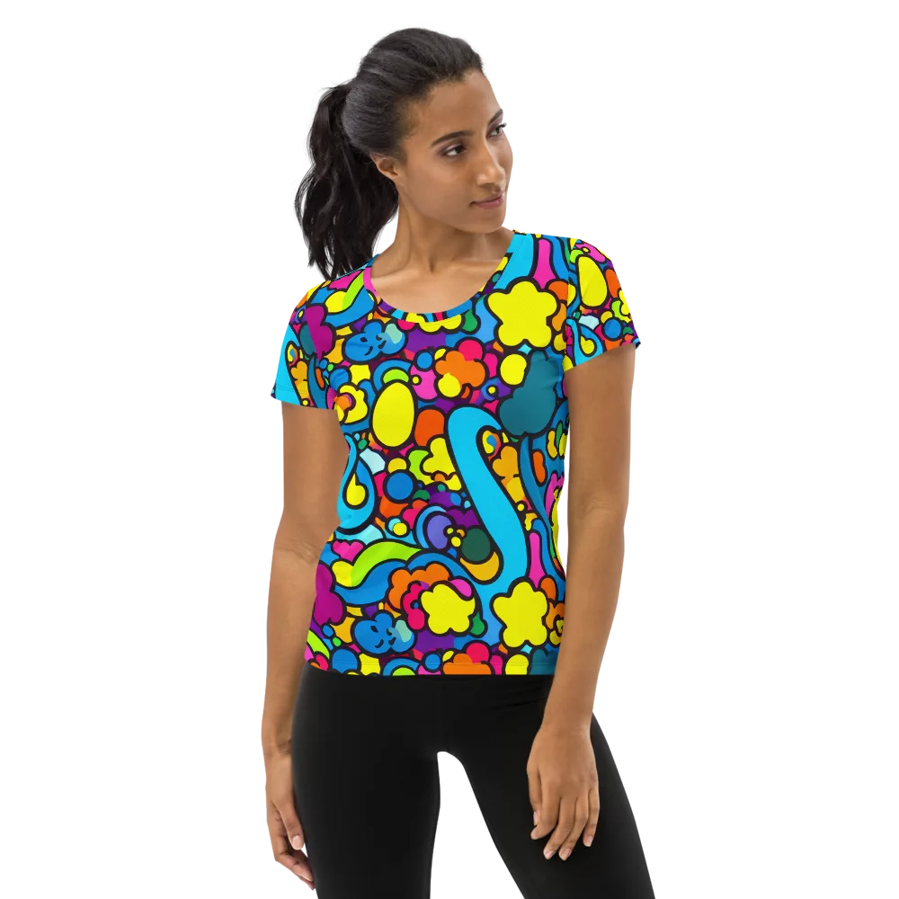 Pop Playland on Women's Athletic T-Shirt — Front