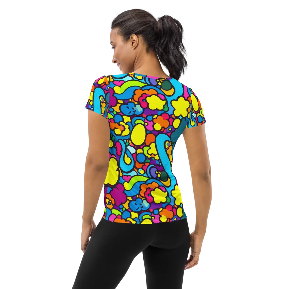 Pop Playland on Women's Athletic T-Shirt — Back