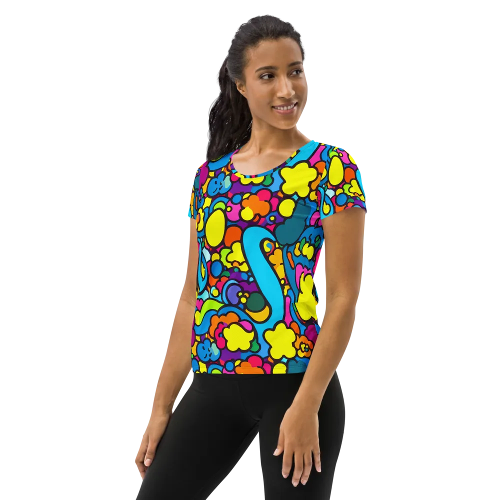 Pop Playland on Women's Athletic T-Shirt — Left