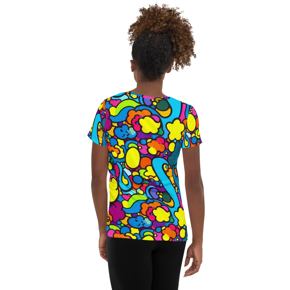 Pop Playland on Women's Athletic T-Shirt — Back