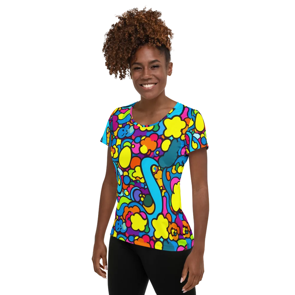 Pop Playland on Women's Athletic T-Shirt — Left