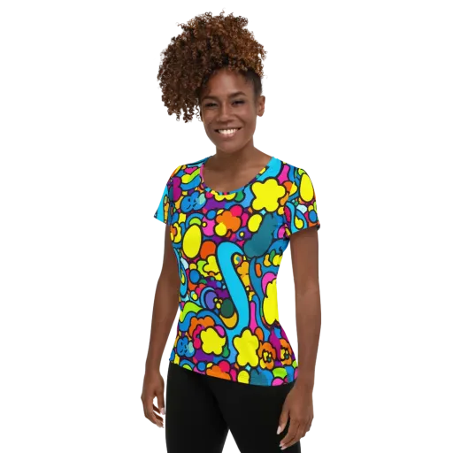 Pop Playland on a Women's Athletic T-Shirt