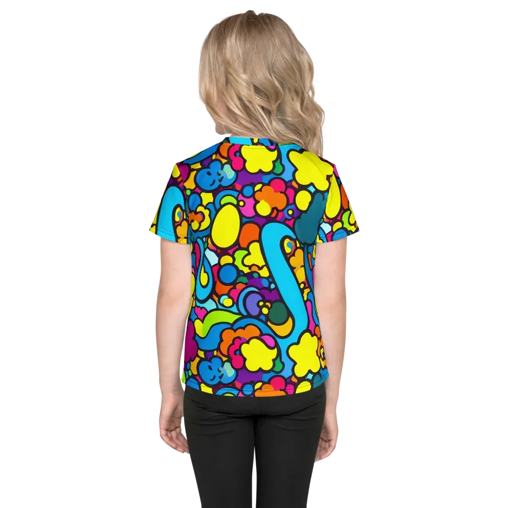 Pop Playland on Kids Crew Neck T-Shirt — Back