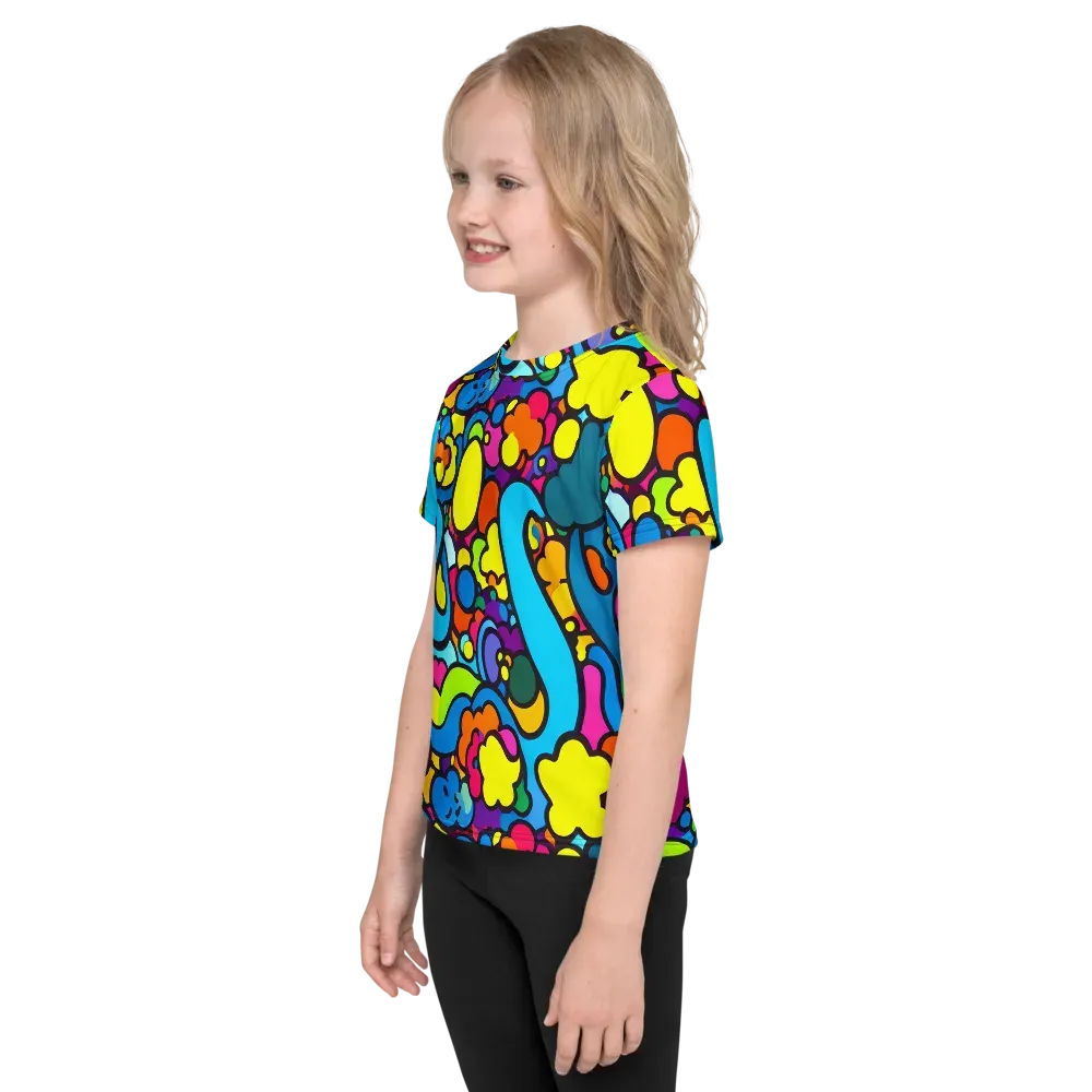 Pop Playland on Kids Crew Neck T-Shirt — Left