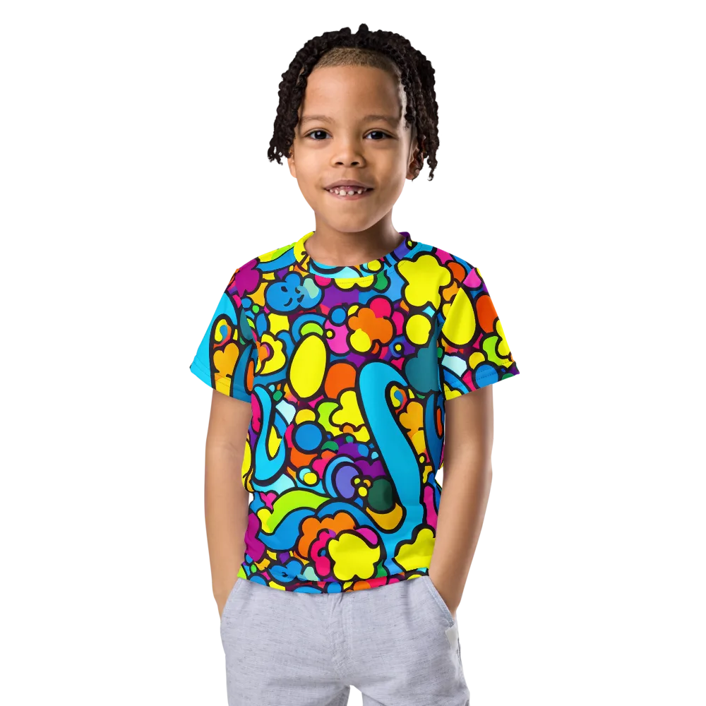 Pop Playland on Kids Crew Neck T-Shirt — Front