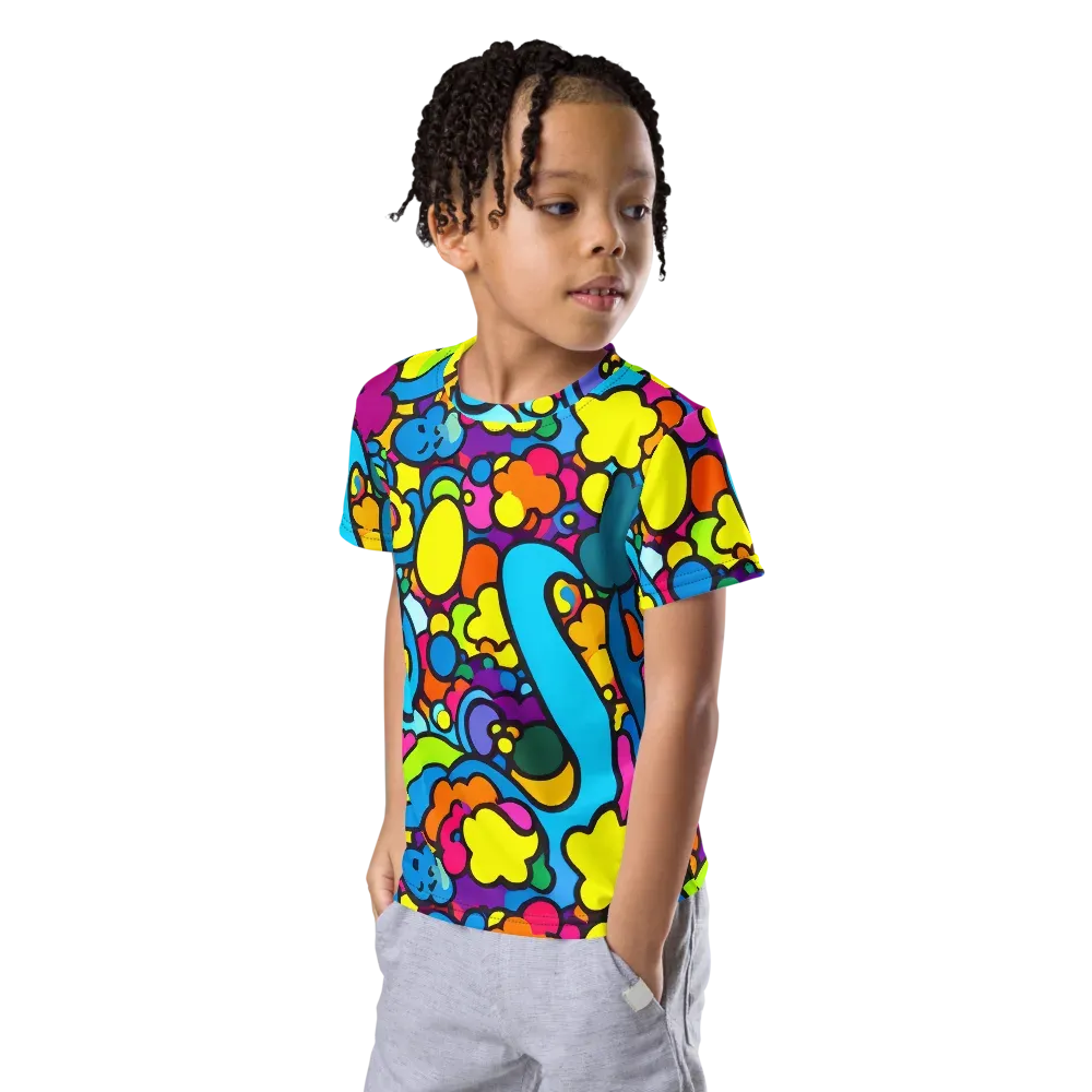 Pop Playland on Kids Crew Neck T-Shirt — Left Front
