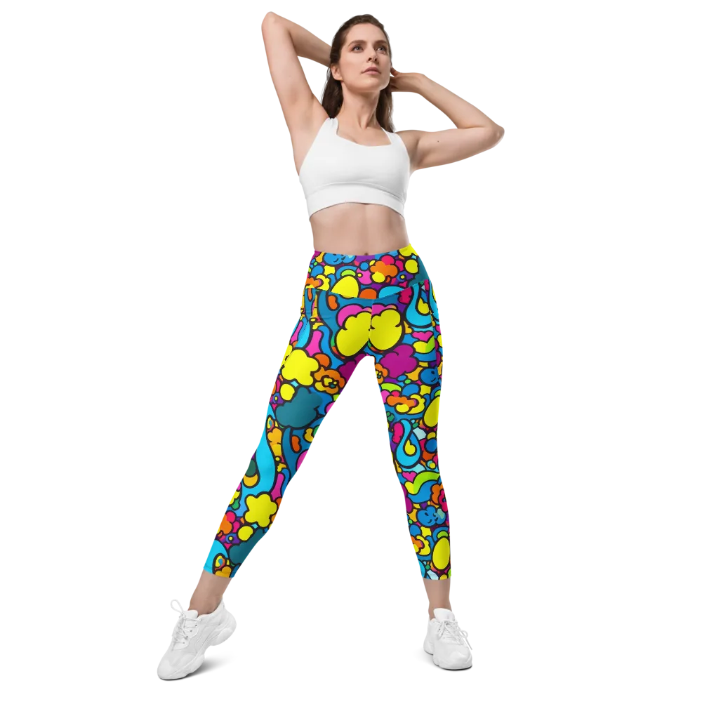 Pop Playland on Leggings with Pockets — Front