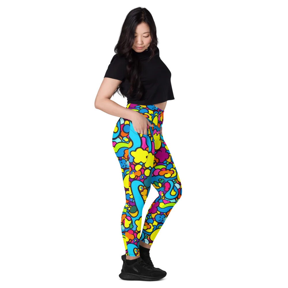 Pop Playland on Leggings with Pockets — Right